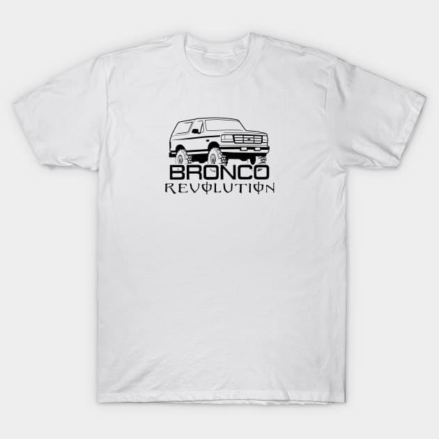 1992-1996 Bronco Revolution - Black Print T-Shirt by The OBS Apparel